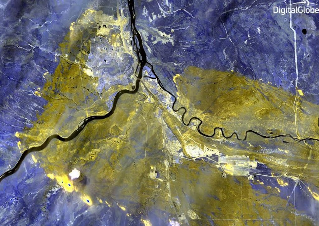 DigitalGlobe’s WorldView-3 satellite of the Wildfire in Alberta Canada