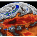 Atmospheric river flowing across the northern Pacific Ocean captured by L3Harris’ Advanced Baseline Imager onboard the GOES-West satellite. Credit: CIRA/NOAA